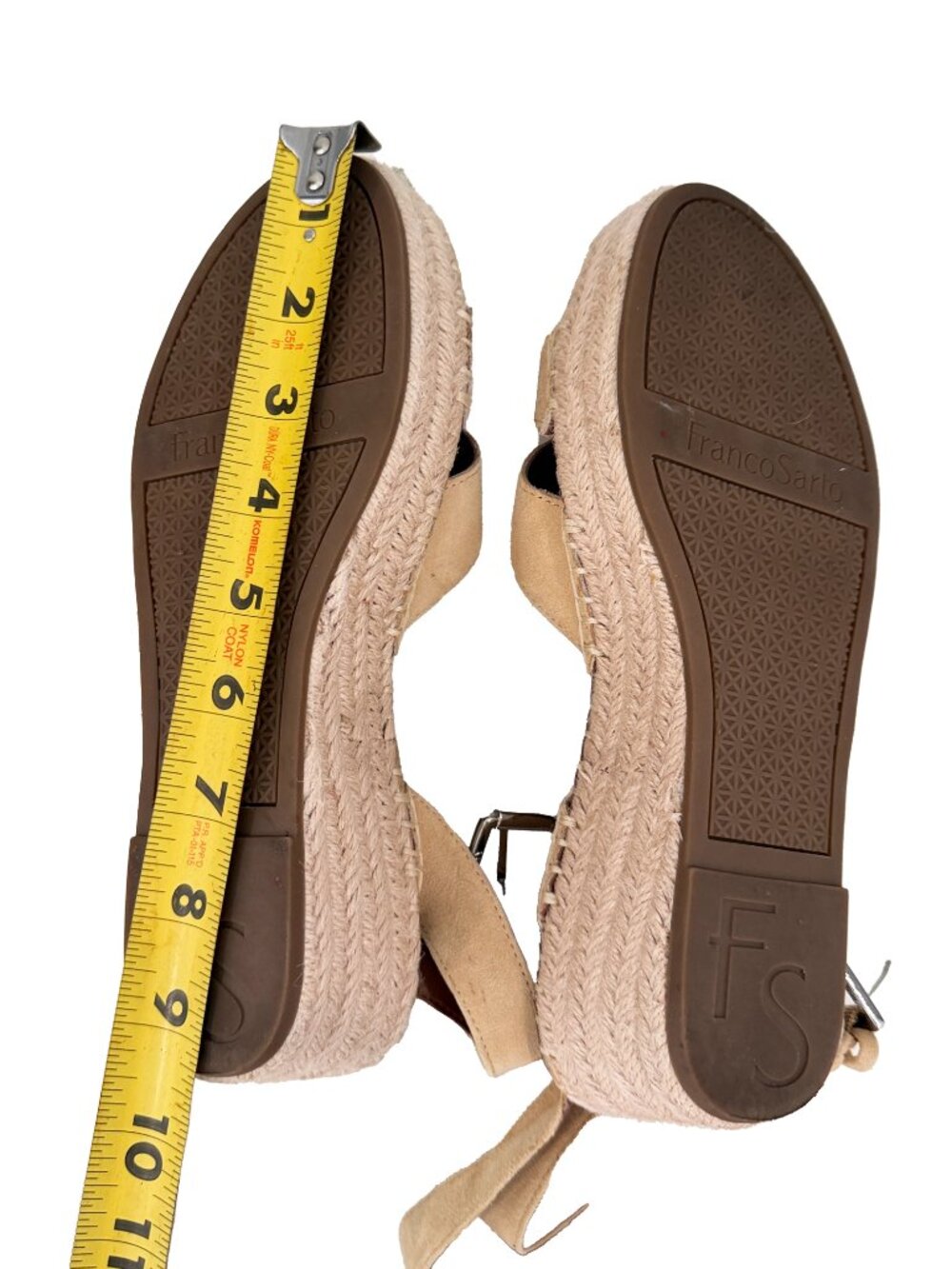 Franco Sarto Espadrille Wedge Sandals – Size 7– Beige, Tan, Neutral– Worn Once - Picture 5 of 7
